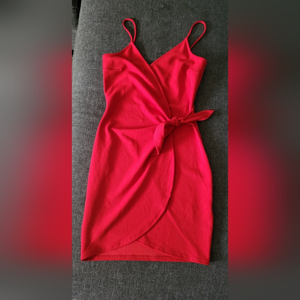 H&M Red Wrap-Front Dress // NWT